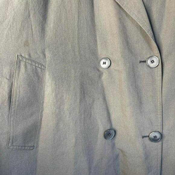 Vintage 80s Trench Coat Women's Size 12 London Fog Khaki Lining Belt Scarf USA - Picture 2 of 7